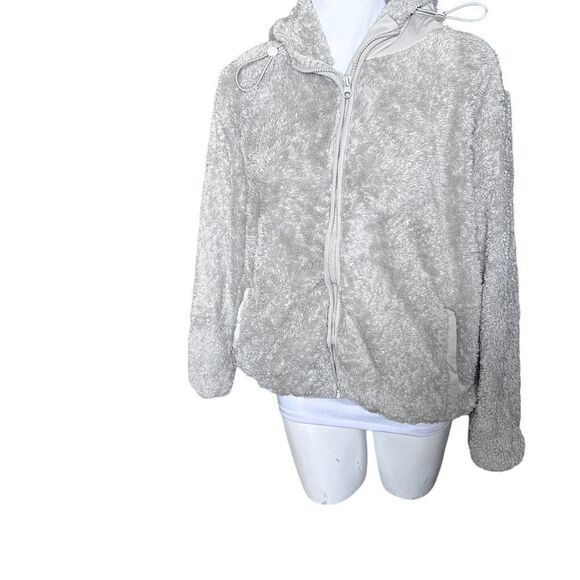 Ziya storm sherpa block small full zip grey hoodie jacket - Picture 2 of 13